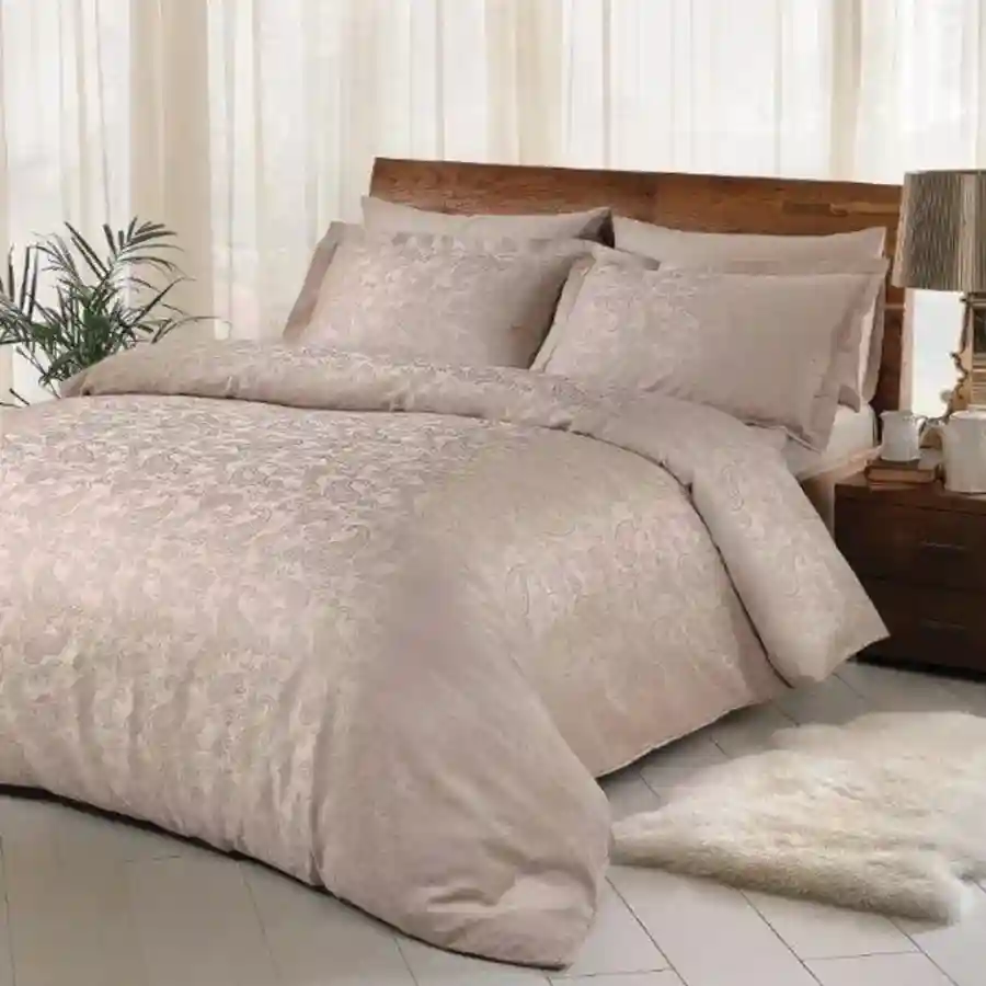 Set lenjerie de pat satin Jacar 2TAC BRINLEY Cappuccino