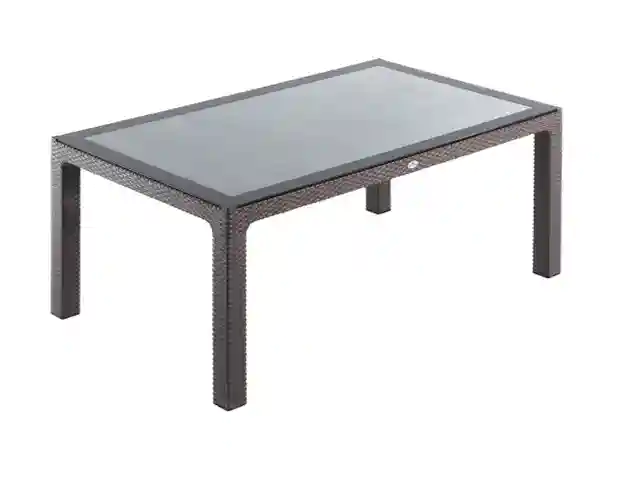 Пластиковый стол со стеклом 90х150 Коричневый