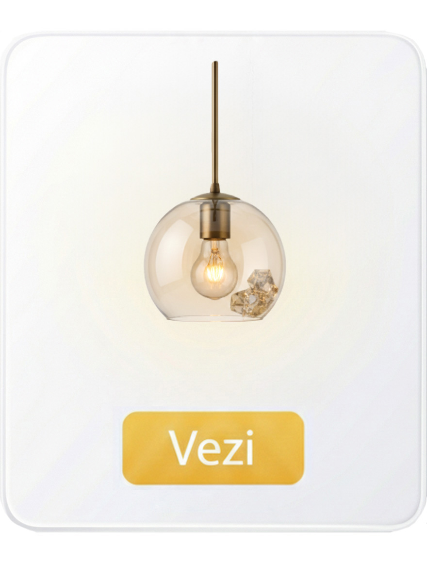 Suspensie cu cristal și sticlă