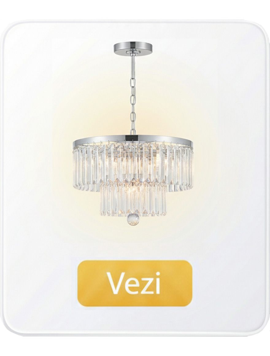 Lustre cu cristal și sticlă