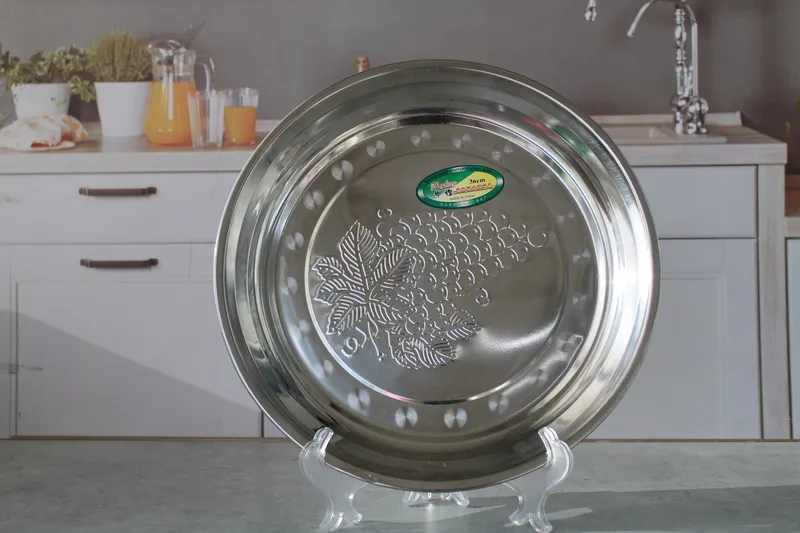 H525 Поднос нерж.кругл. 36cm 1/150