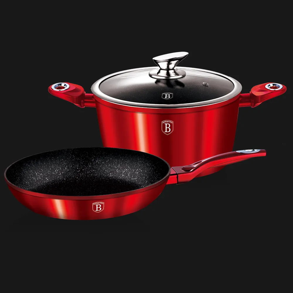BH1291 Н/р кастрюля+ сковорода 2ед. "BurgundyML" 1/4