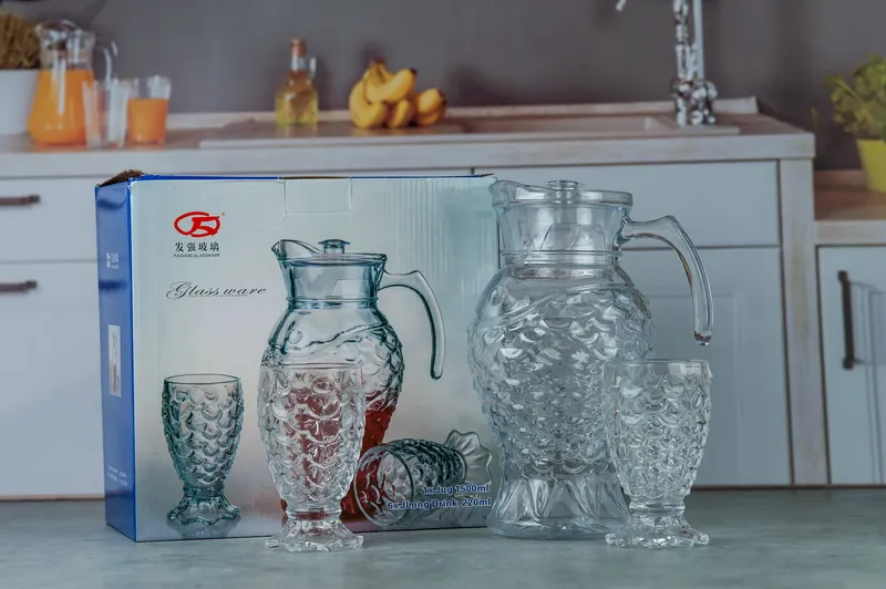 S205 Н/р кувшин+ 6 стаканов стекло 1/6