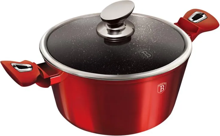 BH6192 Кастрюля с крышкой 30см. "BurgundyML" 1/6