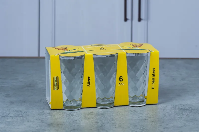 Set 6 pahare sticla "SILVER" 1/8