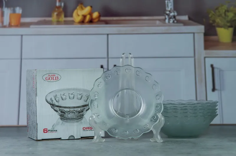 744 Set salatiere sticla 6 buc 1/6