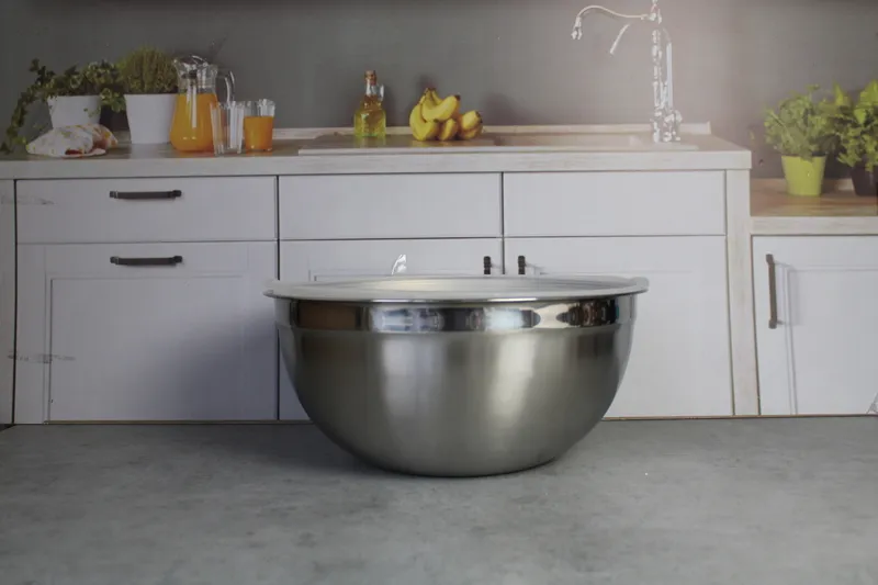 AB21 Castron inox cu capac 38cm 1/20