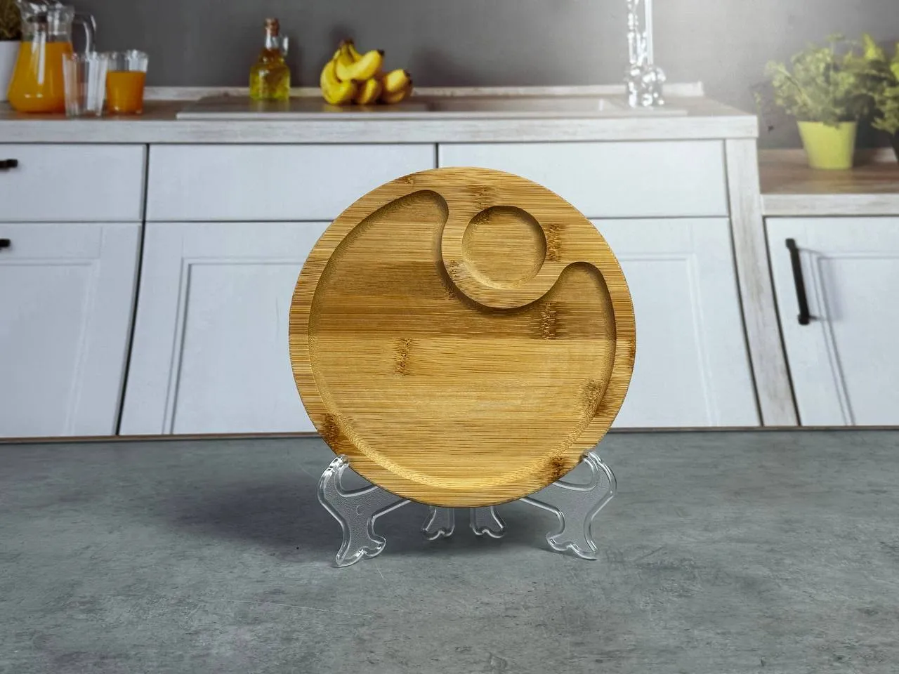 #148 GP-26-1 Tava din bambus cu separari 1 buc. 1/80