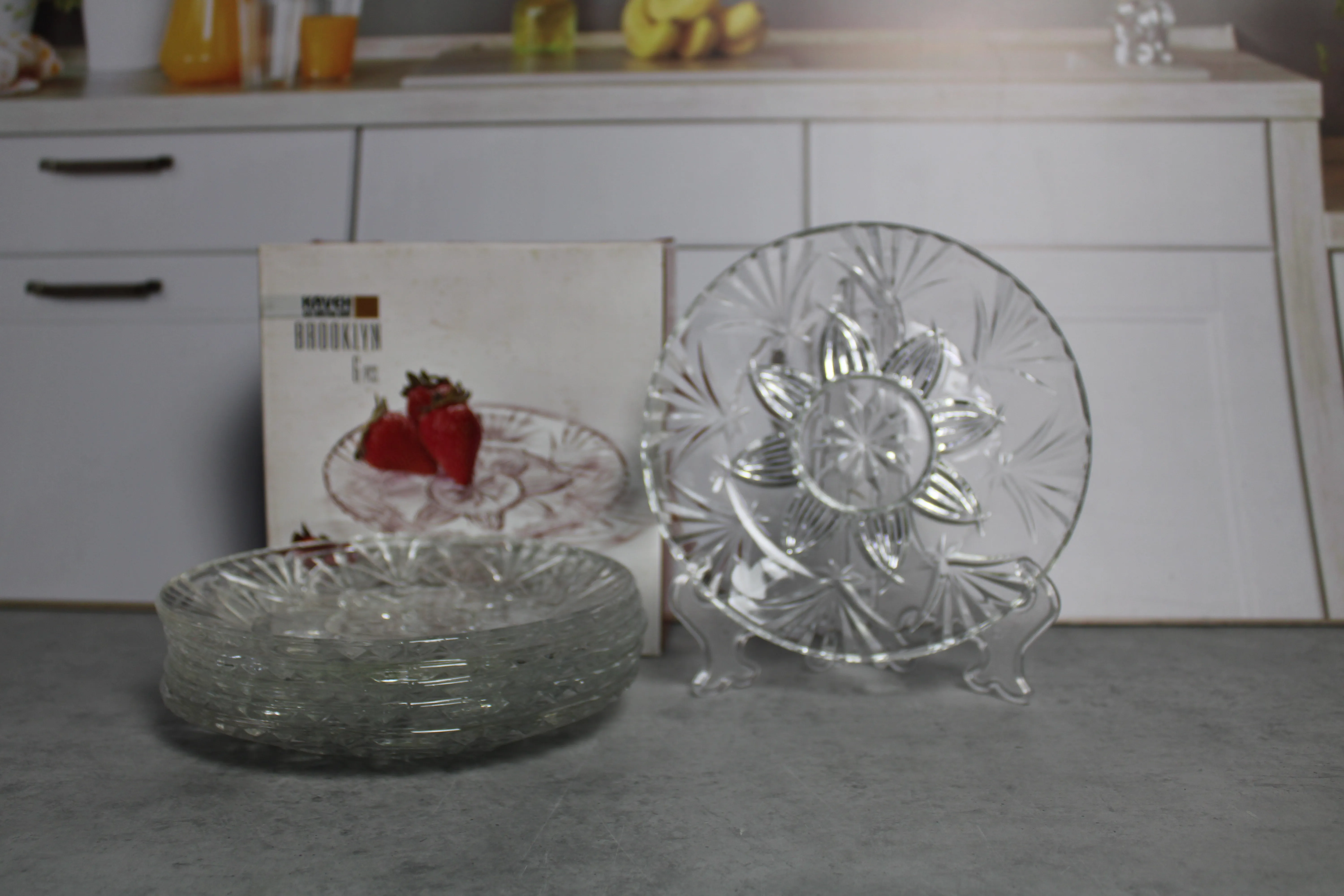 DT0107GCL Set farfurii sticla desert 6buc "Brooklyn" 1/4