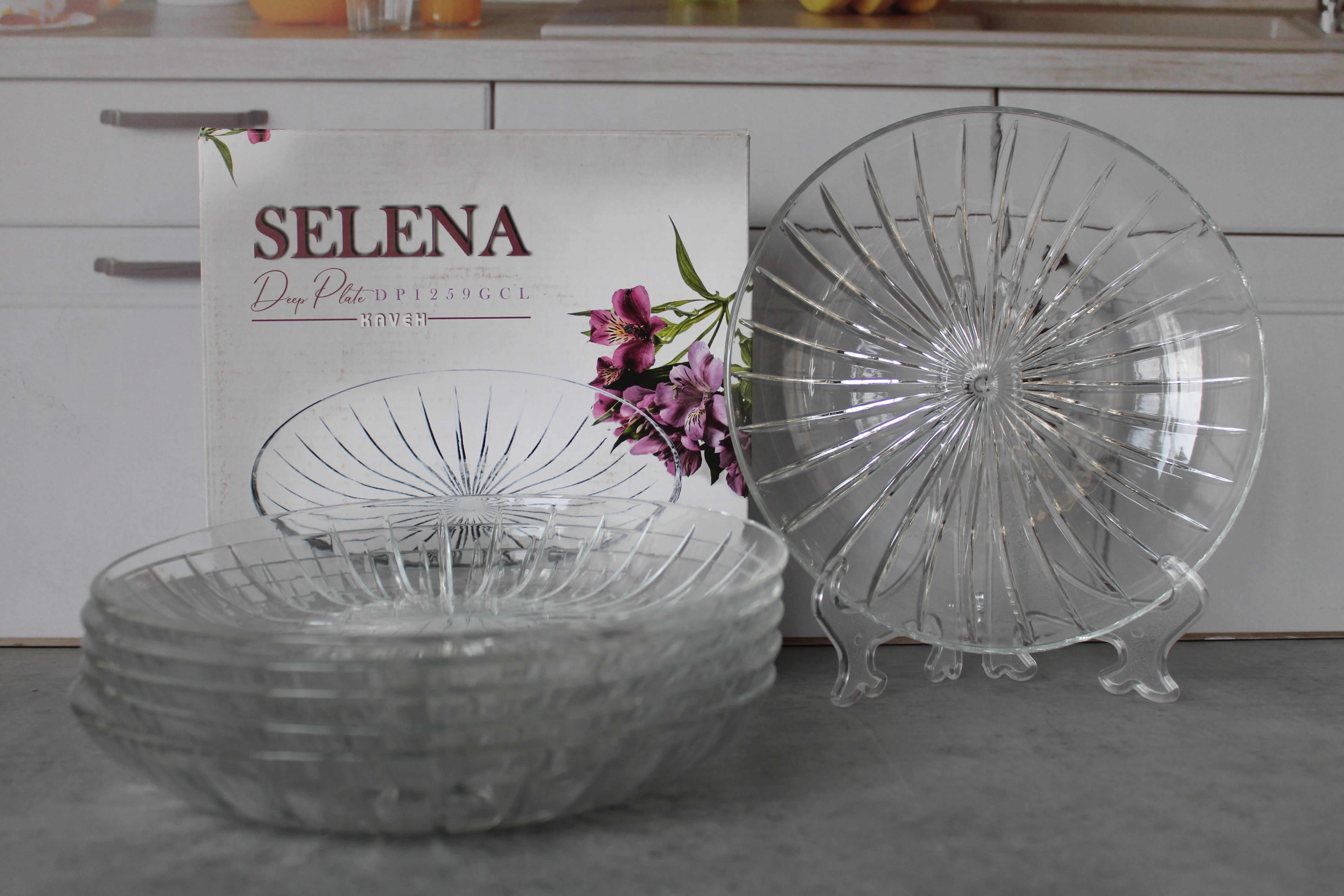 DP1259GCL Set farfuri supa, sticla, 6buc "Selena" 1/4