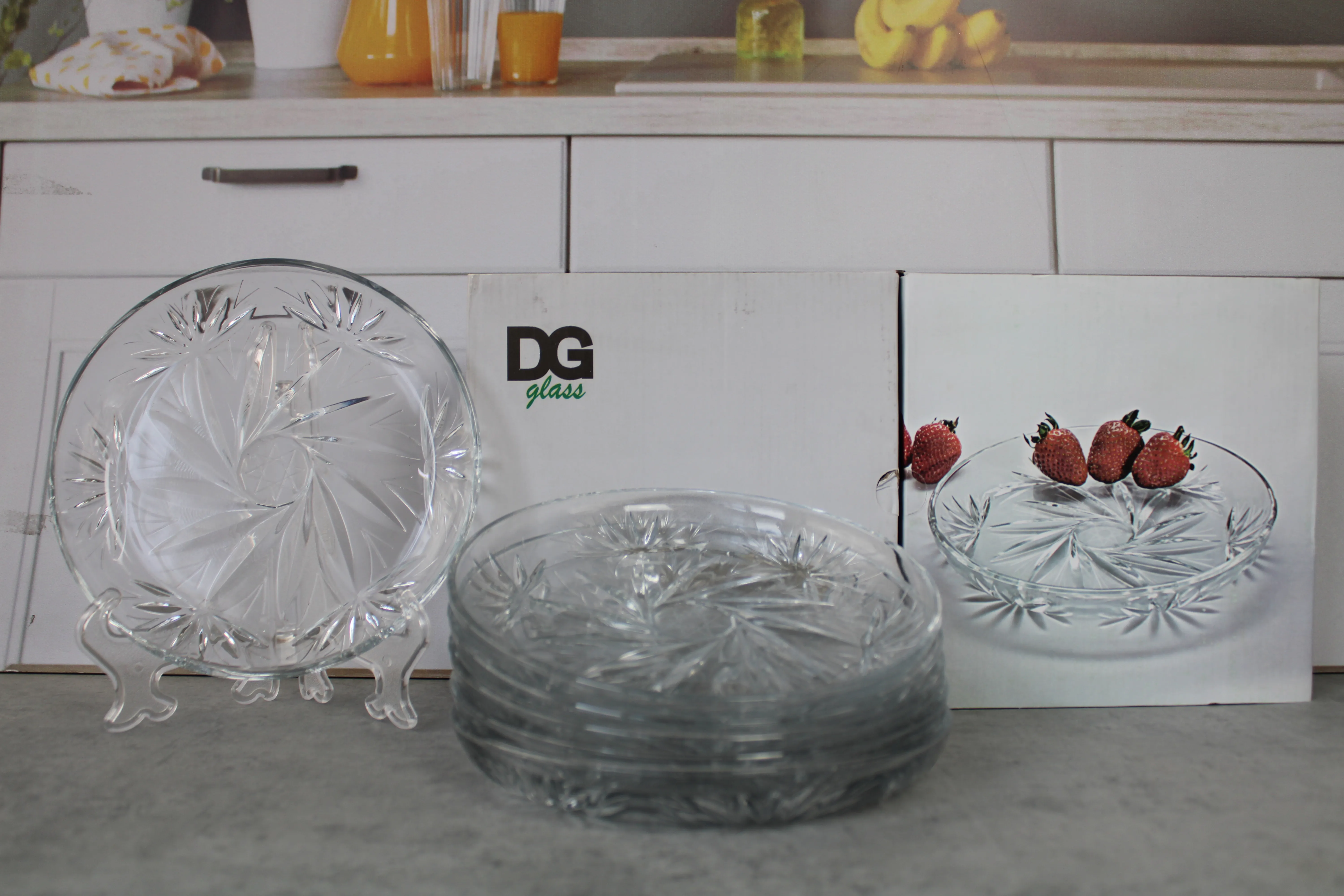 DT1088GCL Set farfurii intinse sticla 6 buc "Sunstar" 1/4