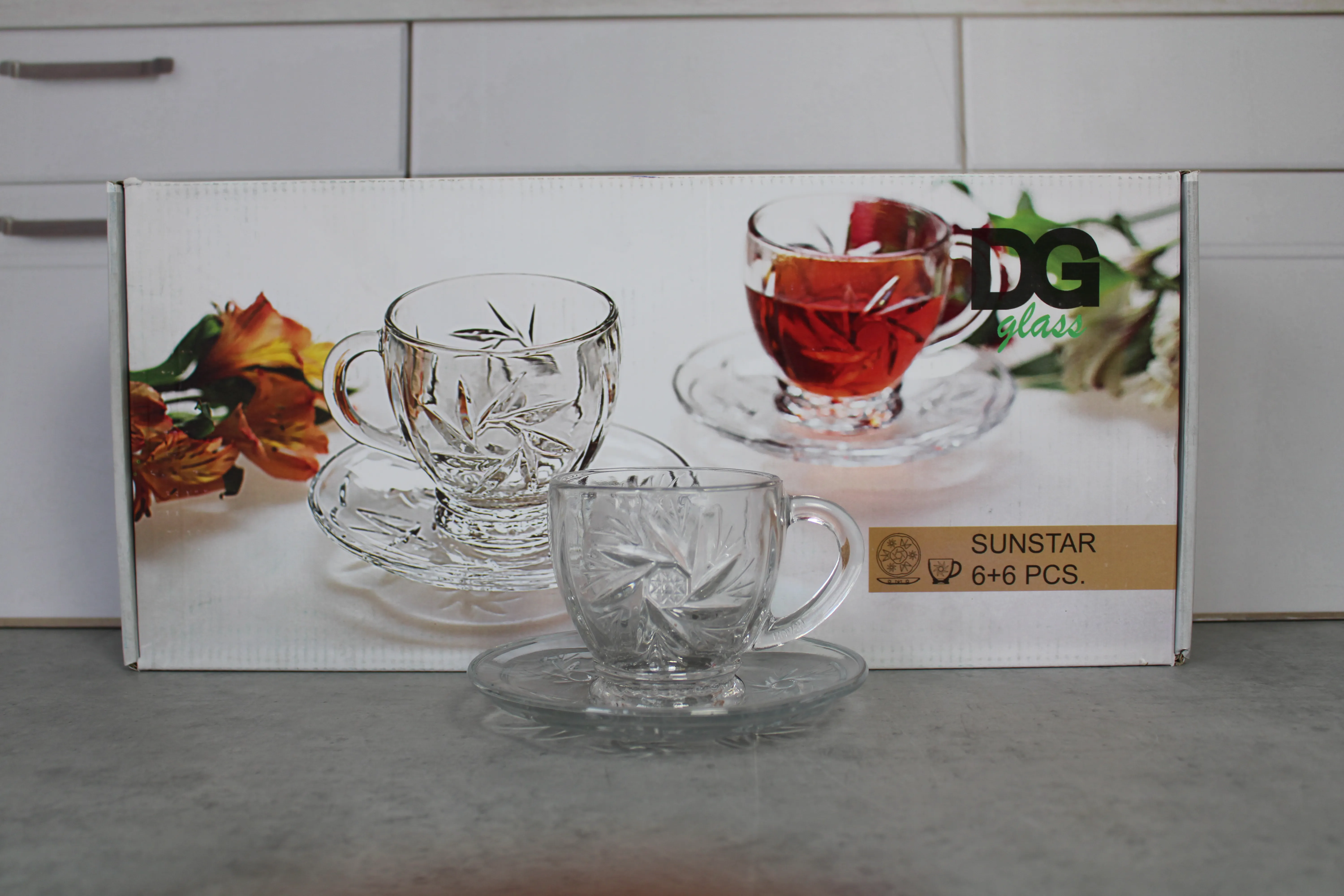 TS0332GCL Set de ceai sticla 12buc "Sunstar" 1/4