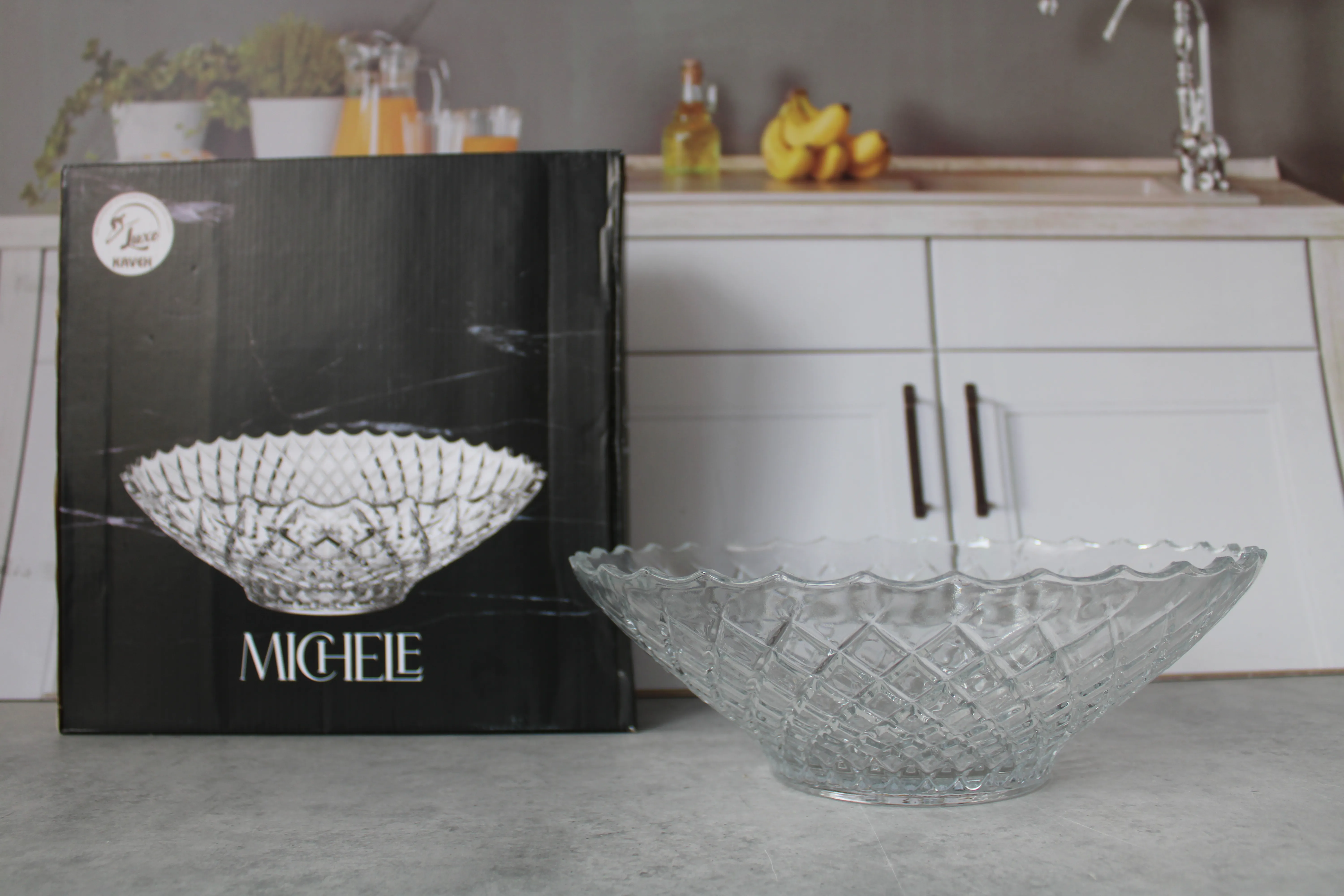 FB7305GCL Salatiera sticla "Michele" 1/4