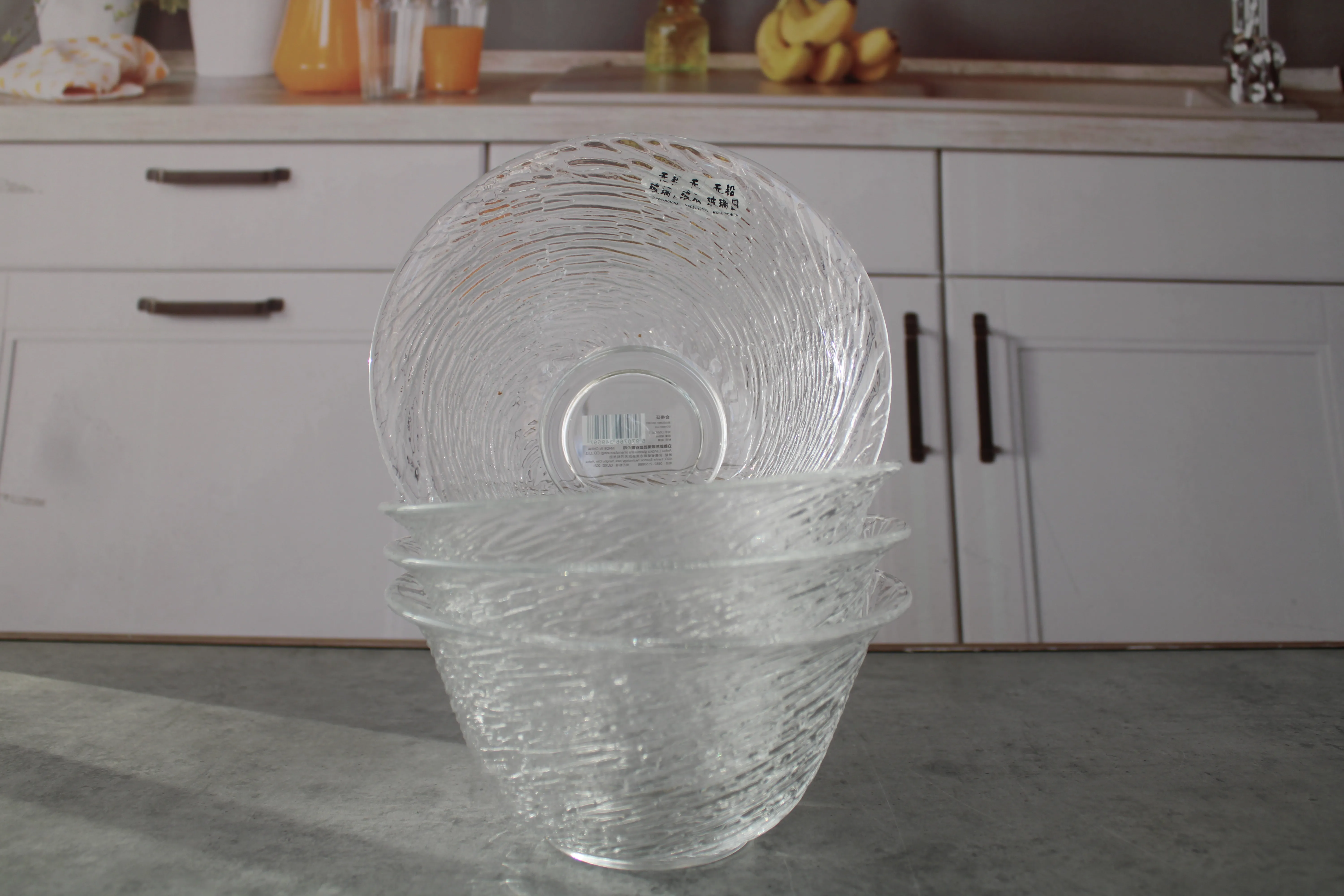 LXW126-1 Set salatiera sticla 4buc 1/8