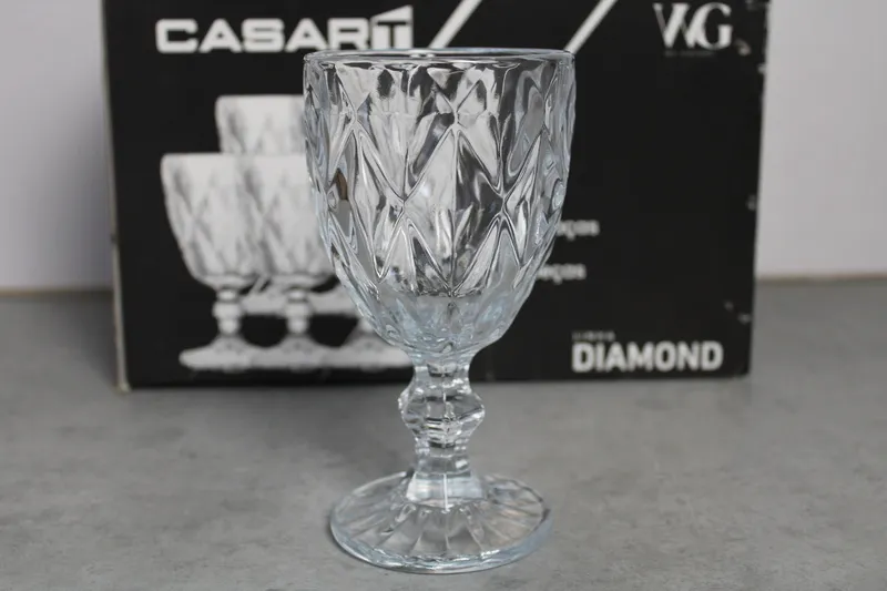 RYG8007 Set pocale sticla 6 buc "DIAMOND" 1/4