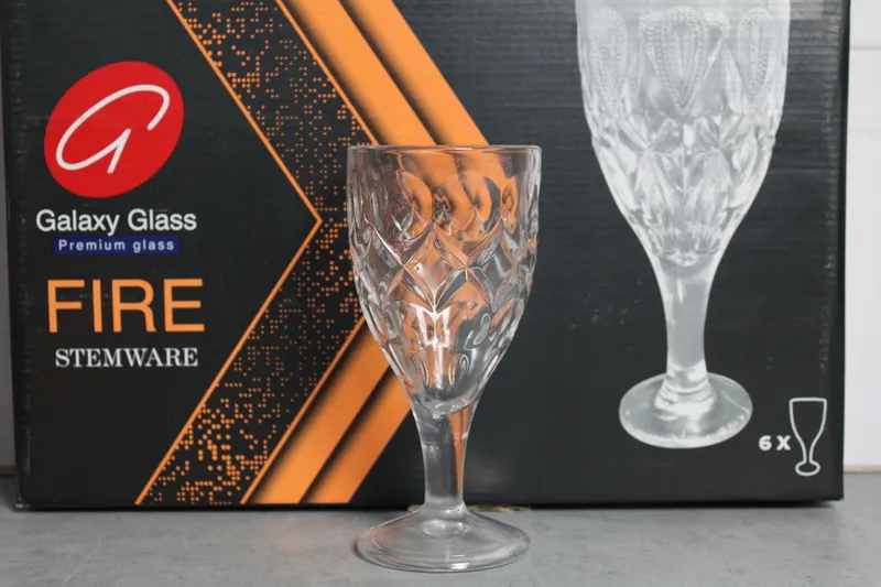 RYGX022/F Set pocale sticla 6 buc "FIRE TOMPLER (FLOWER)" 1/6