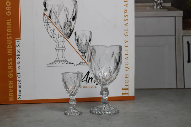 SE3040GCL Set pahare sticla 6+6 (360ml+60ml) "Amytis" 1/3