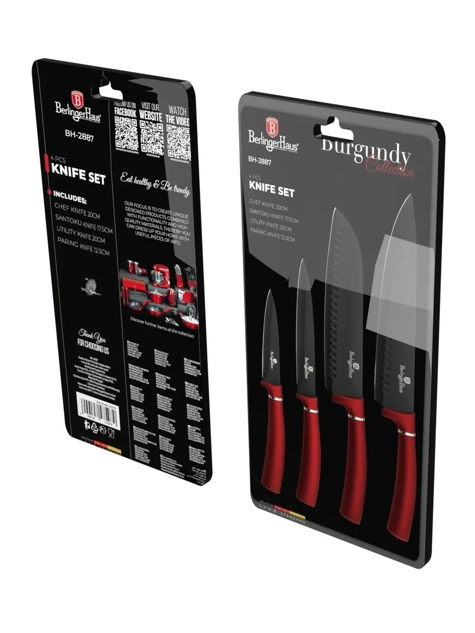 BH2887A Set cutite 4buc. "Burgundy" 1/10