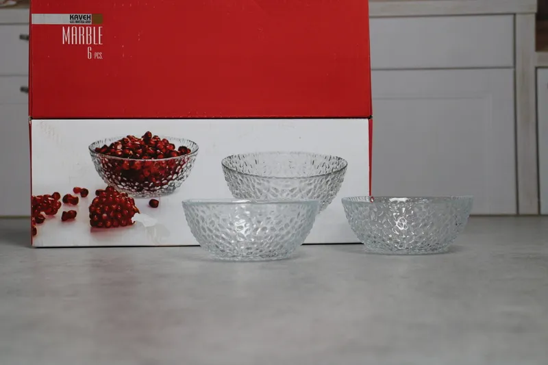 BL7326GCL Set salatiere 6buc sticla "Marble" 1/8