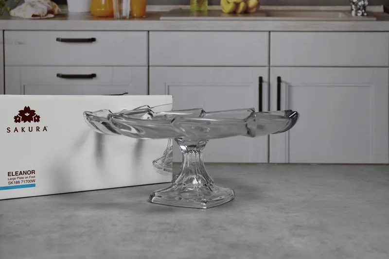 SK18871700W Platou pe picior sticla "Eleanor" 1/4