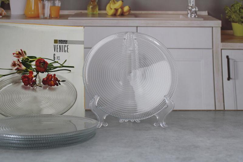 PT1105GCL Set farfurii sticla 6buc "Venice" 1/4