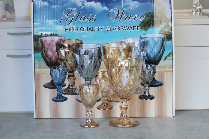 23-283 Set pahare sticla color 6+6buc 1/6