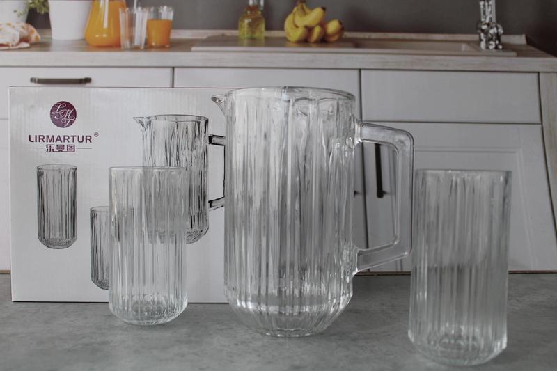 #69 art.J148+PK71146 Кувшин+ 6 стаканов стекло 1/4