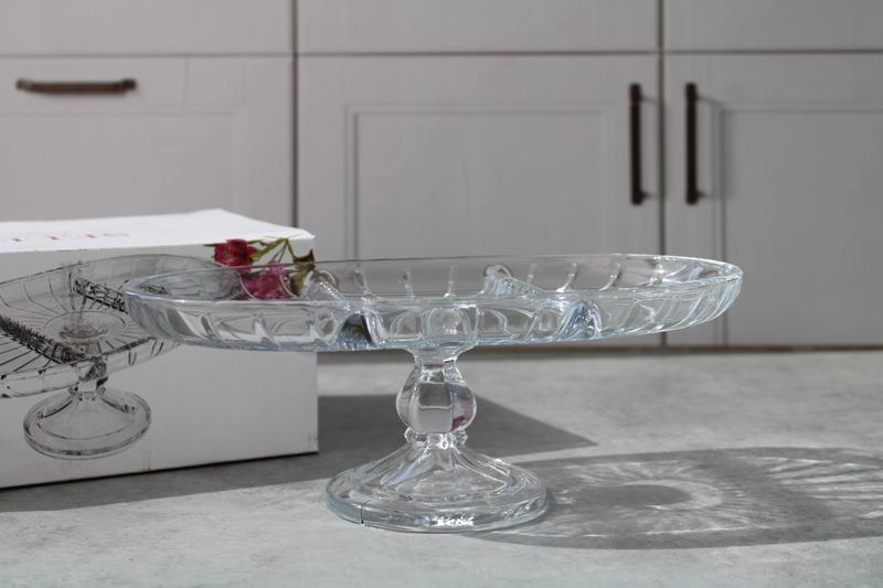 PD1335GCL Platou cu separari pe picior sticla "Selena" 1/6