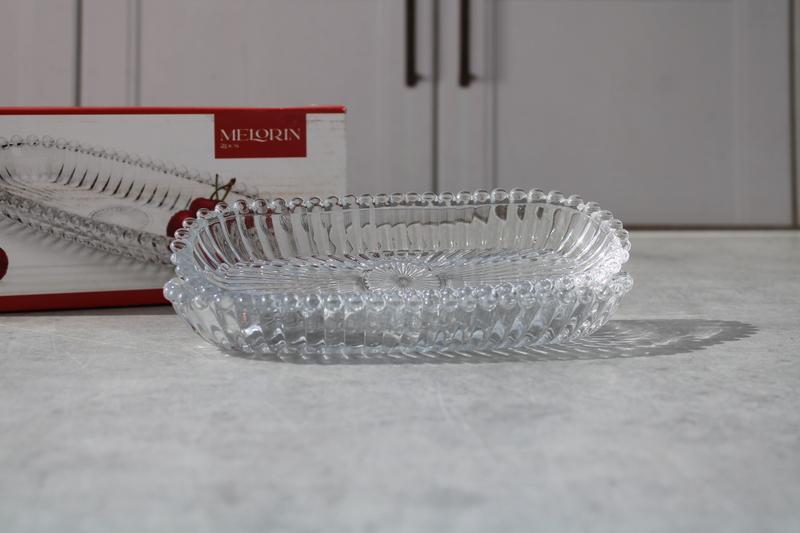 PL1323GCL Set platou oval sticla 2buc "Melorine" 1/12