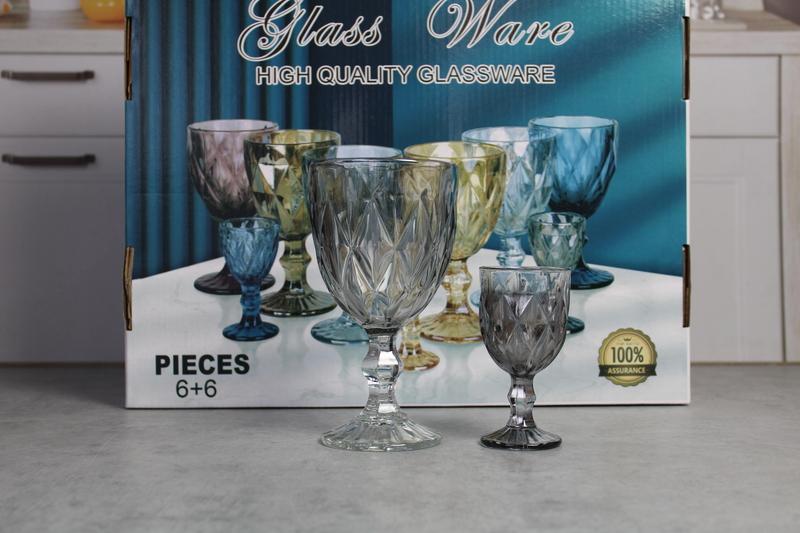 23-400 Set pahare sticla color 6+6buc 1/6
