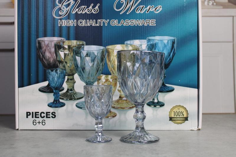 23-401 Set pahare sticla color 6+6buc 1/6