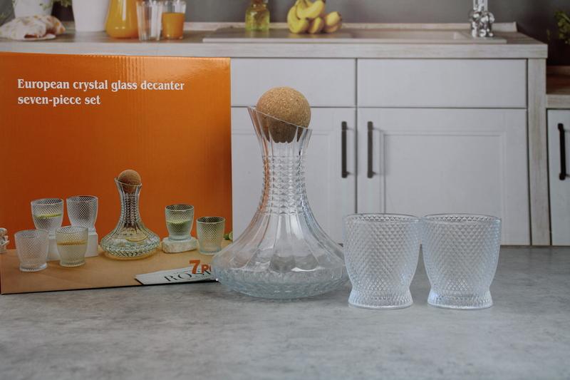 Q5535-7 Set ulcior cu 6 pahare sticla 1/8