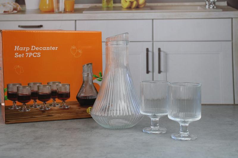 H5335-7 Sert ulcior cu 6 pocale sticla 1/8