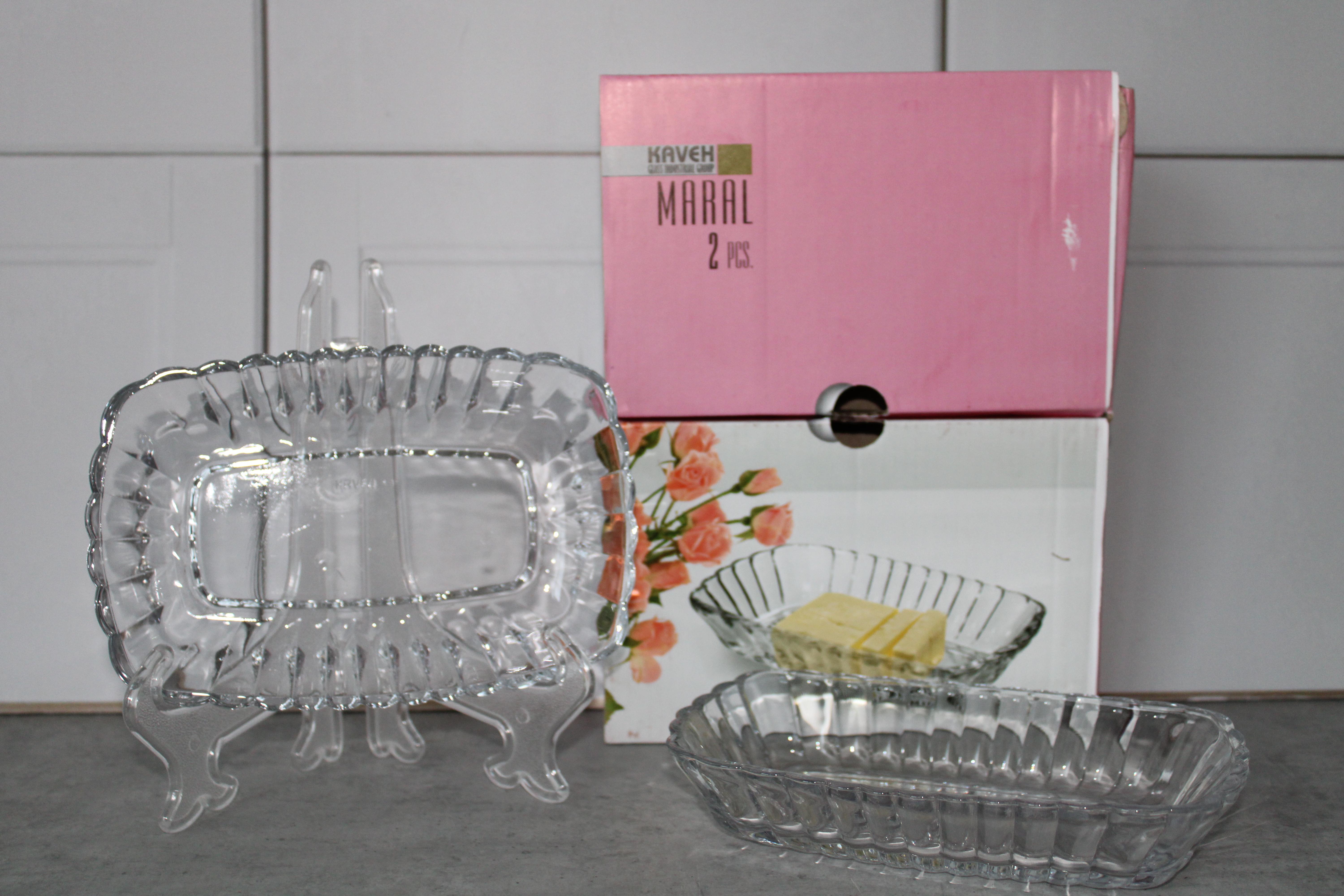 BD0126GCL Set platou sticla 2buc 360ml "Maral" 1/12