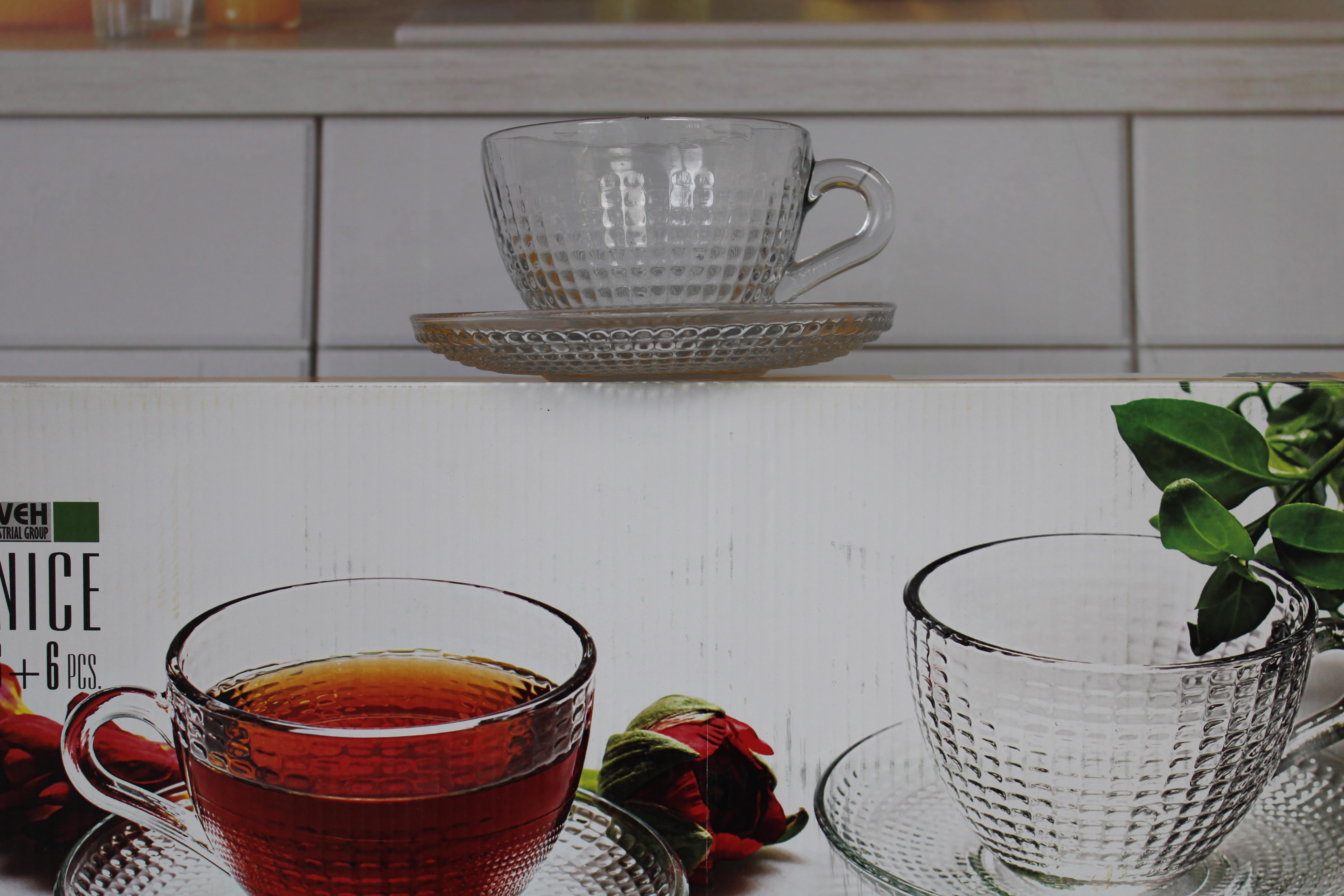 TS0334GCL Set de ceai sticla 12buc "Venice" 1/4