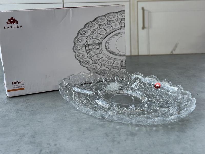 SK09602602W Platou oval cu separari 36x23cm "Mey-ji" 1/8