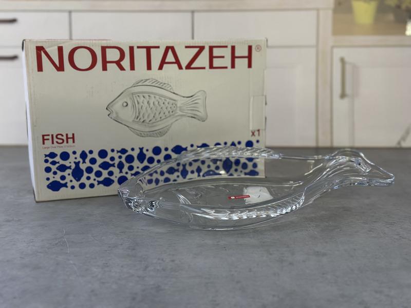NT05061700W Platou sticla p/u peste 37x22cm "Fish" 1/12