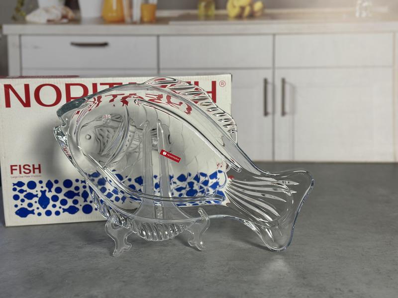 NT05061700W Platou sticla p/u peste 37x22cm "Fish" 1/12