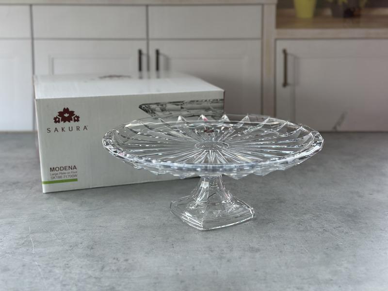 SK18671700W Platou pe picior sticla "Modena" 1/4