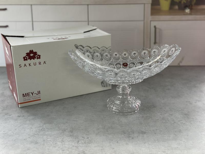 SK09672500W Fructiera ovala pe picior sticla "Mey-ji" 1/4