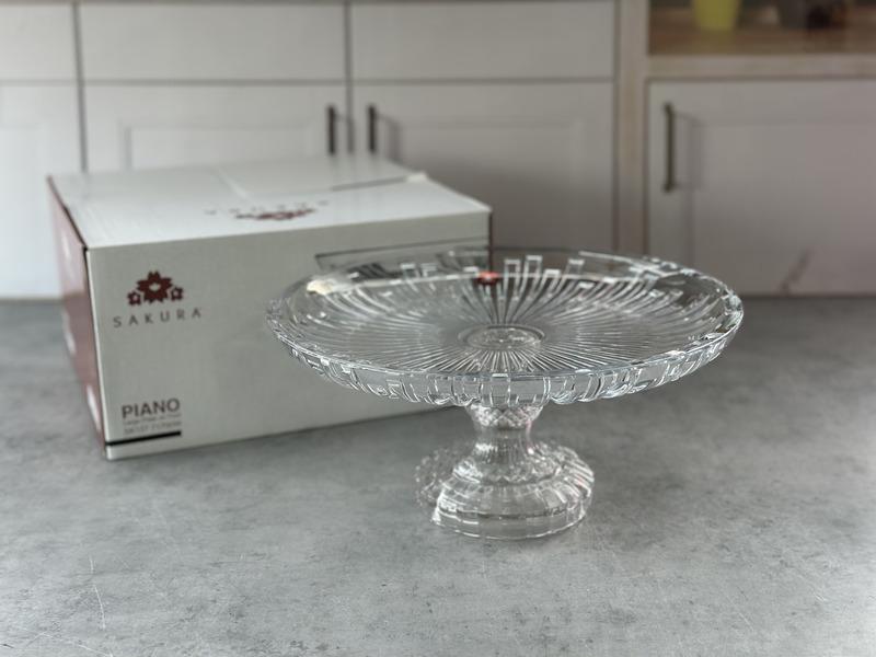 SK12771700W Platou pe picior sticla "Piano" 1/4