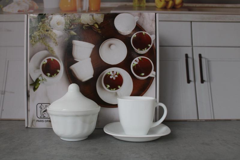 Tea 14 pcs set Square White 1/4