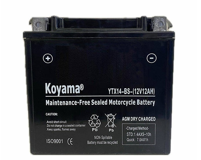 KOYAMA  YTX 14-BS ( 12V 12AH 200 A)  Аккумулятор для мотоцикла