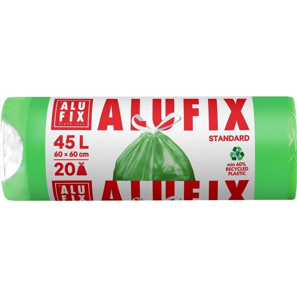 Saci menajeri Alufix Striati Green 45 L 20 buc