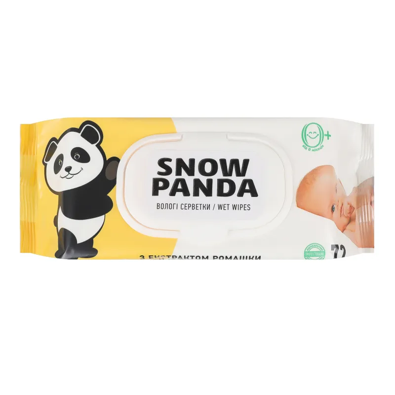 PANDA Servetele umede cu extract de musetel, vit.E, D-pantenol 0+ 72 buc 1/16