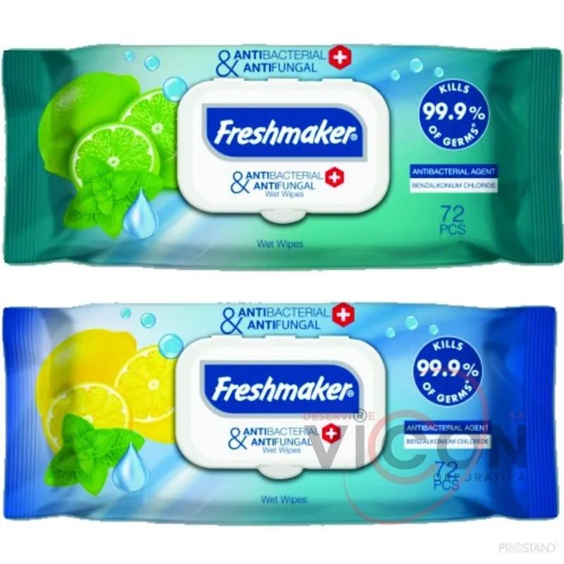 Servetele umede Freshmaker Antibacterial 72 buc cu capac