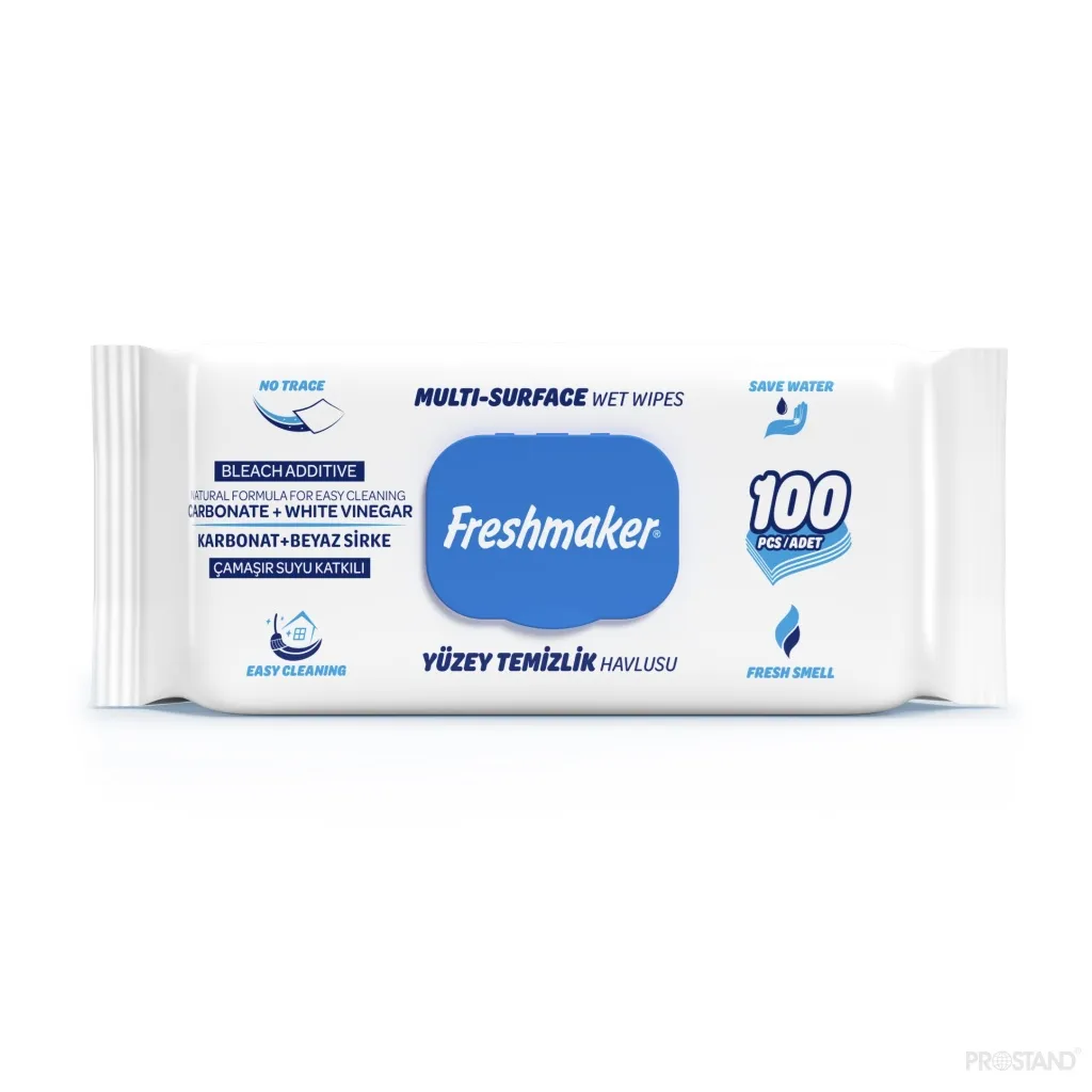 Servetele umede Freshmaker Multi-Surface 100 buc cu capac Albastru