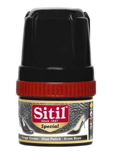 SITIL Крем для обуви с губкой 60 гр / Чёрный