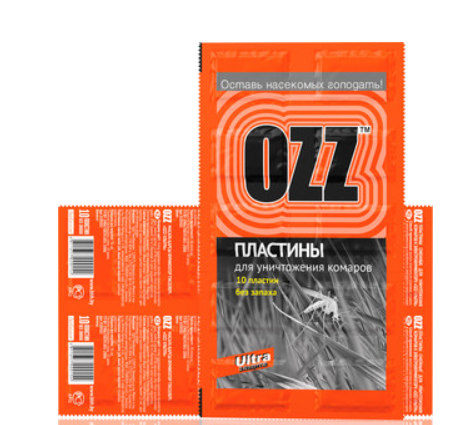 OZZ Пластины против комаров 10 шт Ультра / Оранежевый