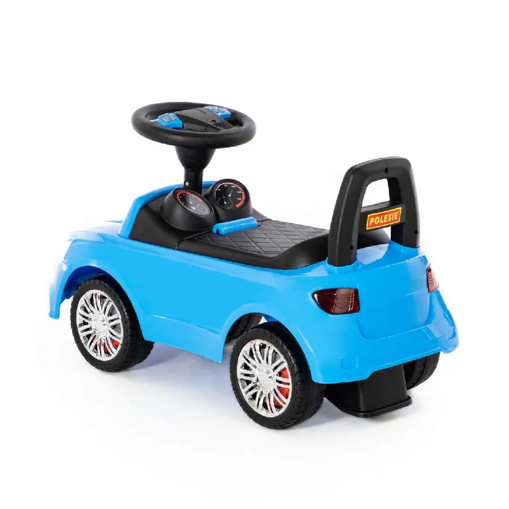 Tolocar SuperCar pentru copii cu volan muzical, albastru, Polesie (84484)